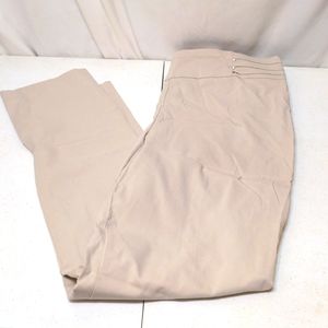JM  womens khaki Rivet slim leg pants size large comfort waistband NWT